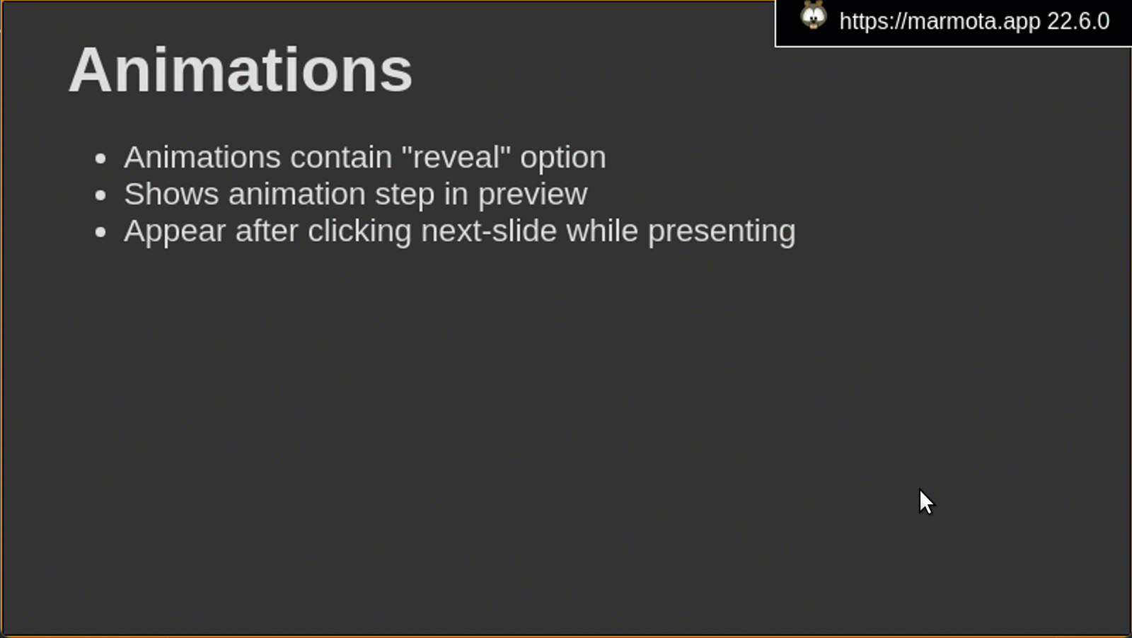 Screen cast of presenting with animated arrows