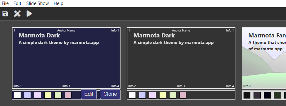 Screenshot: Starting the design editor from the design selector of the presentation